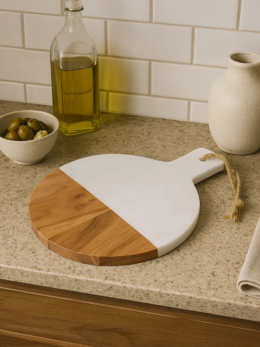 Monzaro Large Marble and Acacia Wood Paddle Board