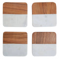 Monzaro Set Of Four Marble And Acacia Wood Coasters