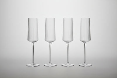 Eldon Set of Four Ribbed Champagne Glasses
