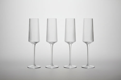 Eldon Set of Four Ribbed Champagne Glasses