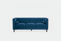 Helia 3 Seat Blue Velvet Sofa