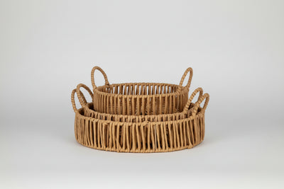 Large Loop Handle Set of 3 Round Trays