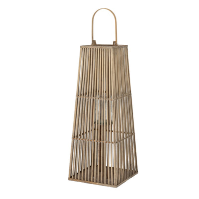 Large Silo Wicker Lantern With Glass Holder