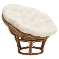 Manado Round Grey Kubu Rattan Papasan Chair with Cream Cushion