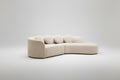 Ovada Cream Linen 3 Seater Curved Sofa